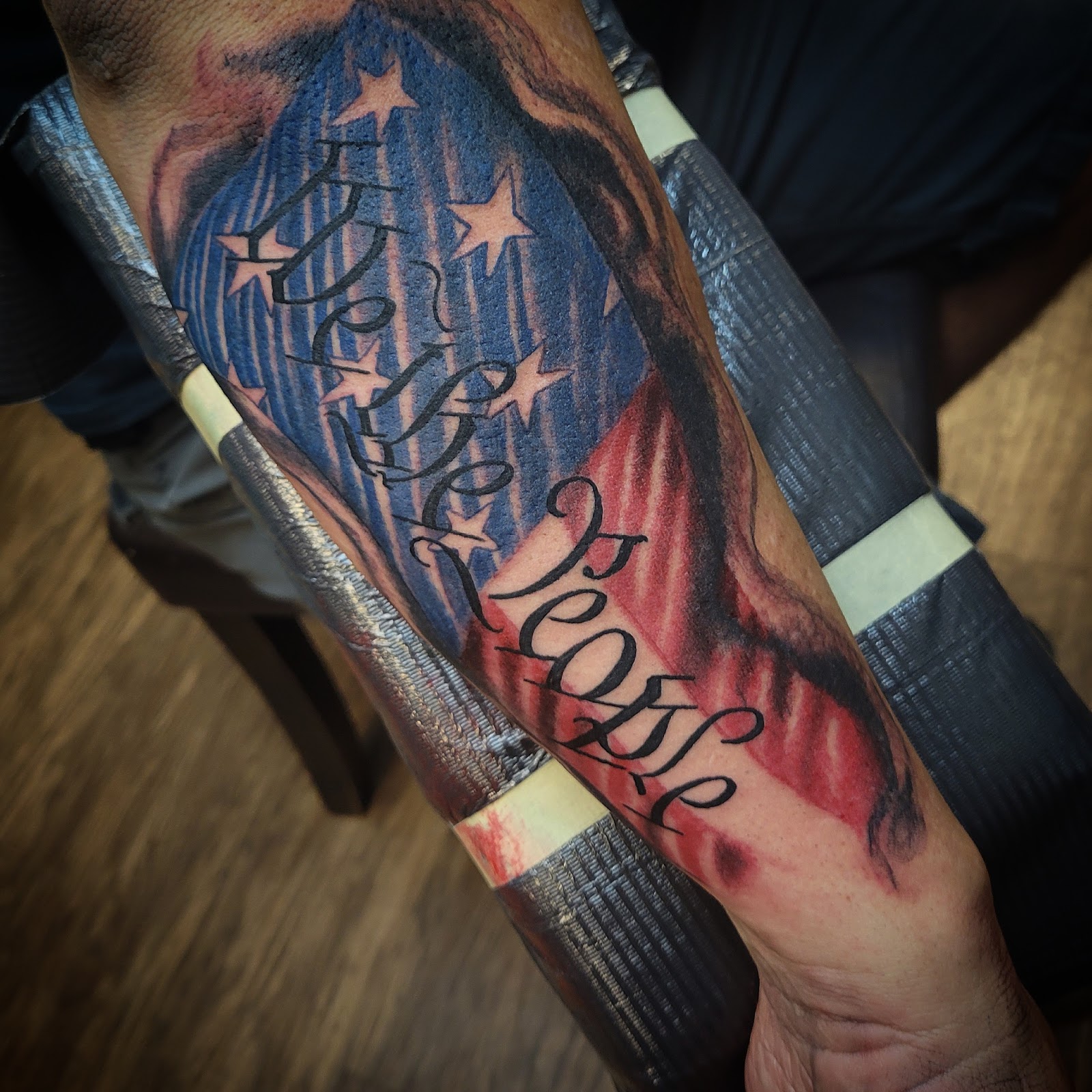 Fresh tattoo work